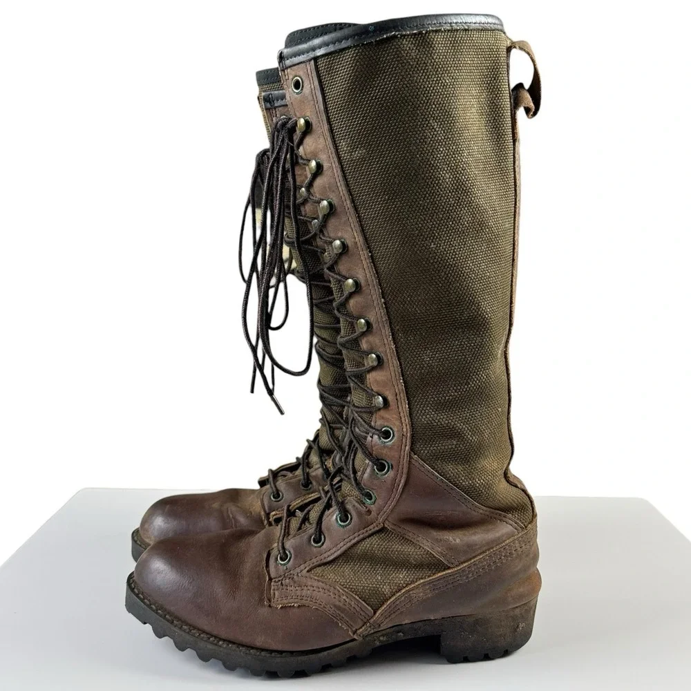 Vintage Chippewa Lace Up Snake Boots 7‎ EE Wide Viper USA Hunting